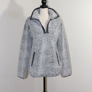 Cozy Sherpa, Quarter zip pull over gray Small